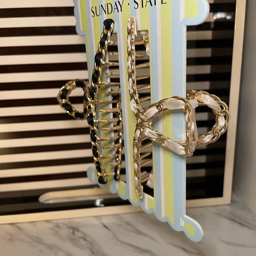 Luxury Style Hair Clips Black/Gold White/Gold